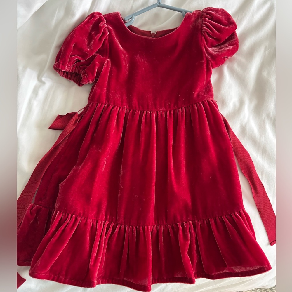 Crewcuts size 3T EUC Red Velvet with waist tie